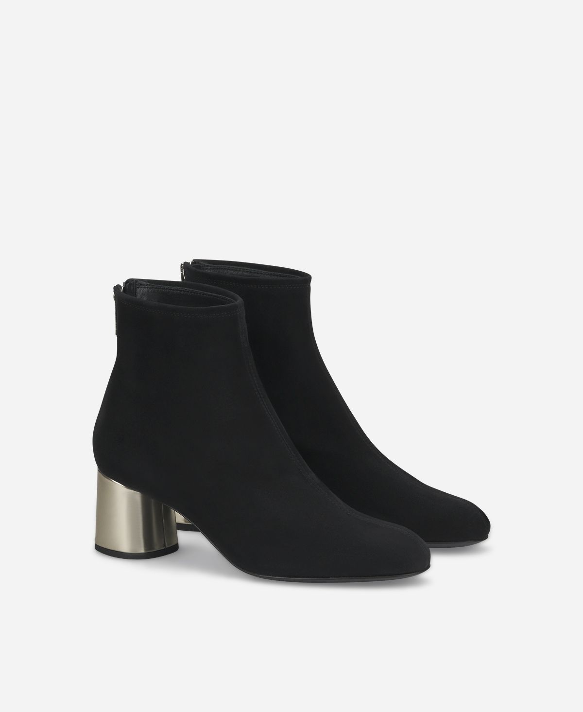 Agl Stivaletto in velour con tacco Nero Veta Precious Spedizione Gratuita