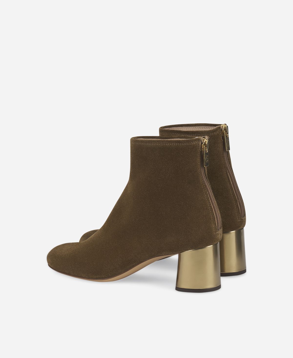 Agl Stivaletto in velour con tacco Verde Veta Precious Flash Sale
