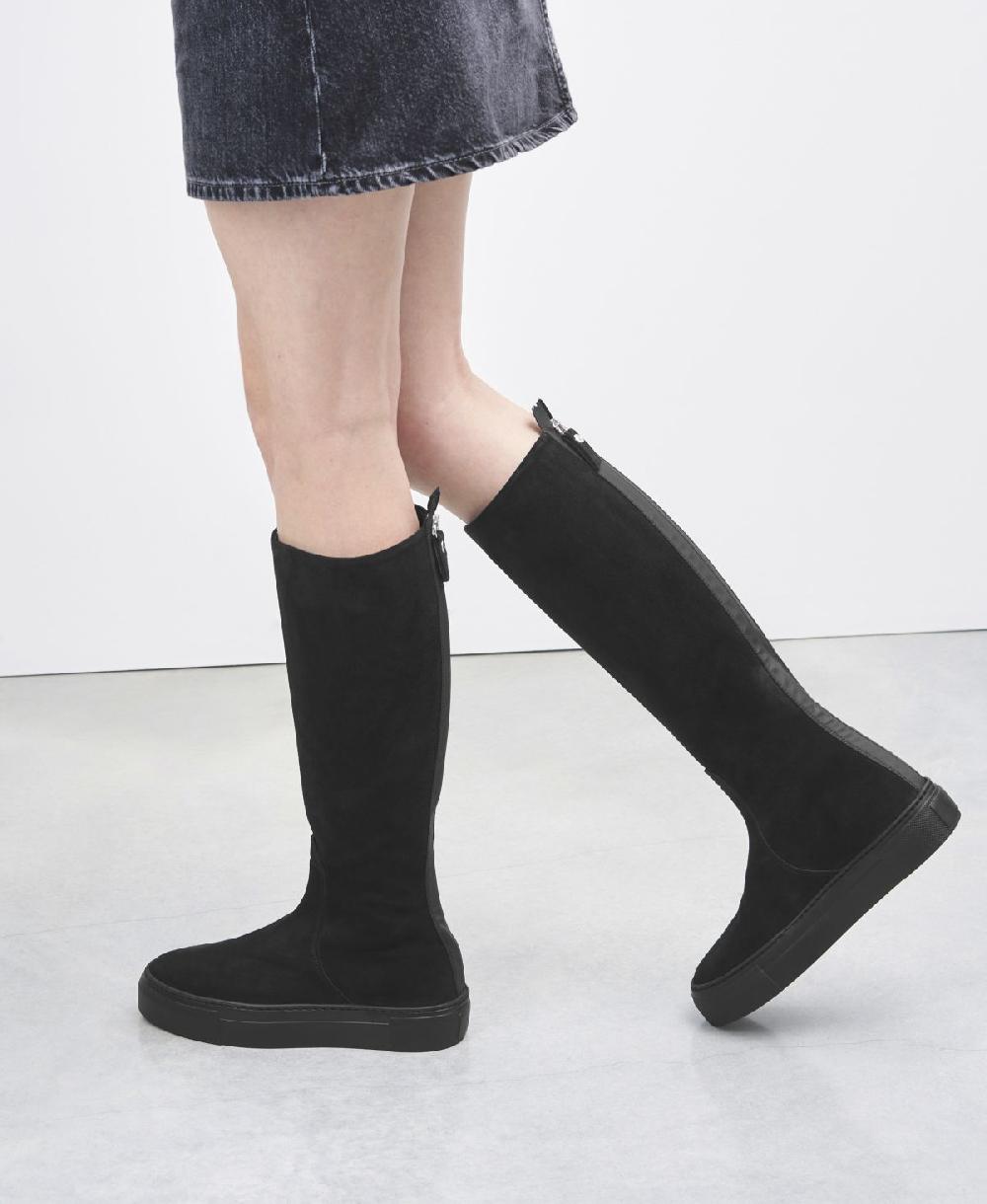 Agl Stivale sportivo in velour Nero Meghan Boot Sconto