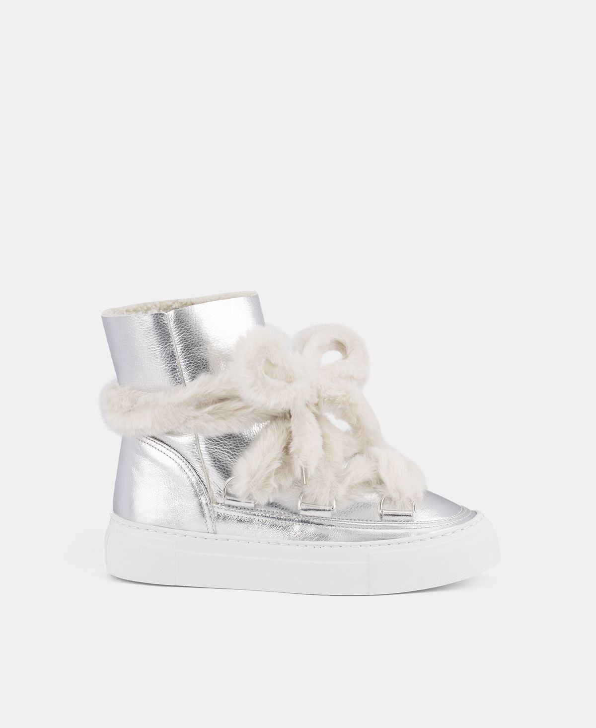 Agl Sneaker stivaletto con pelliccia Argento Kate Economico