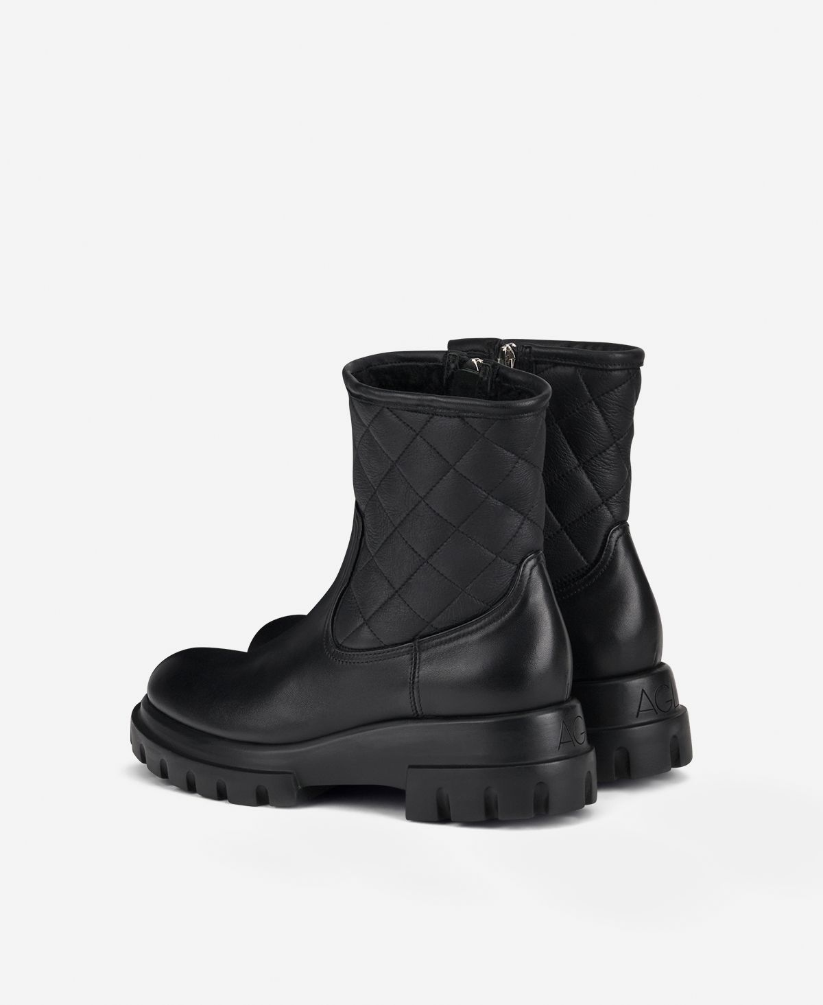 Agl Stivaletto con montone Nero Chunky Matelassé Offerte