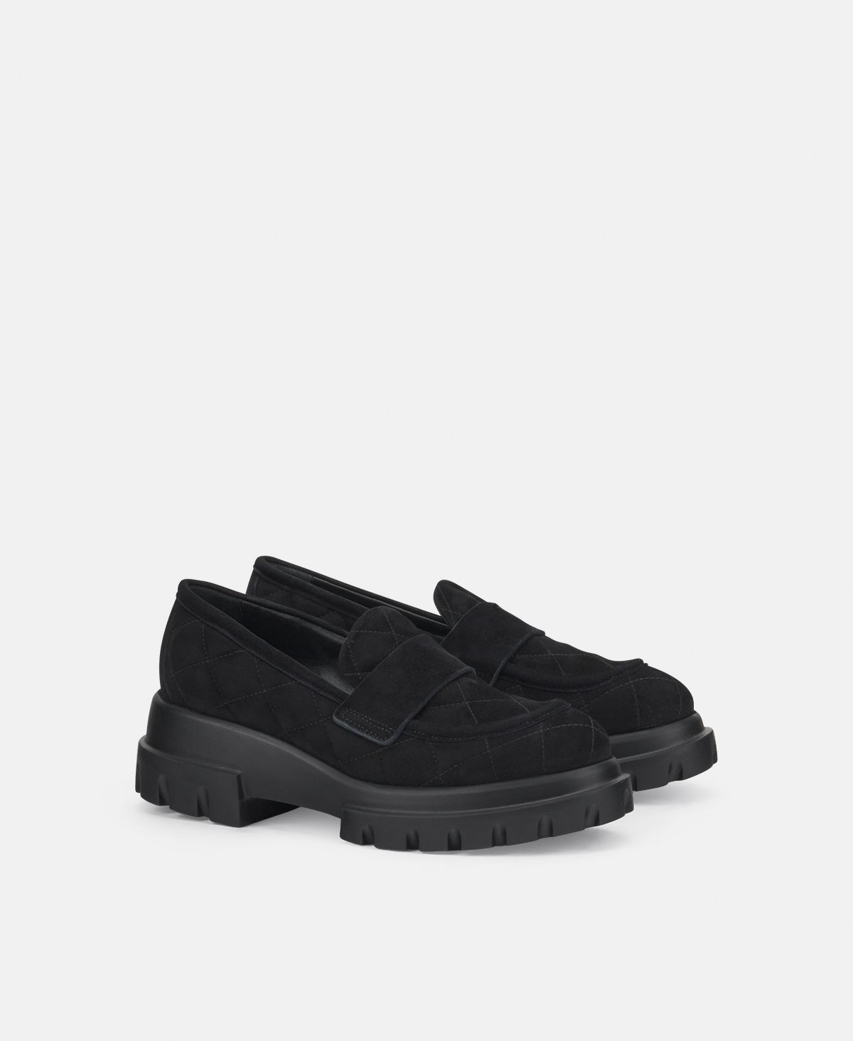 Agl Mocassino in velour Nero Celeste Matelassé Saldi Di Fabbrica