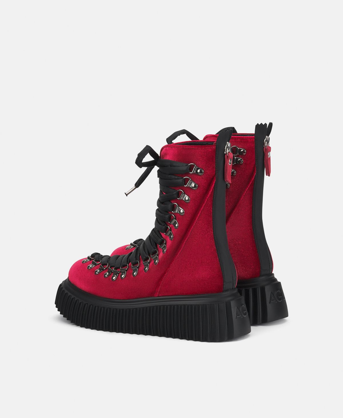 Agl Biker in pelle Rosso Dromo Velvet Vendite Flash