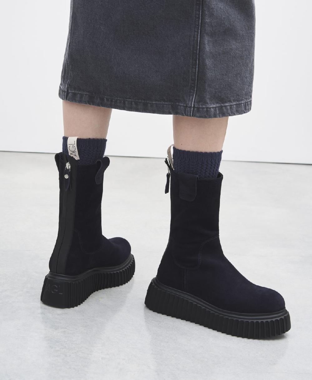 Agl Stivale in velour waterproof Blu Milagros Moda