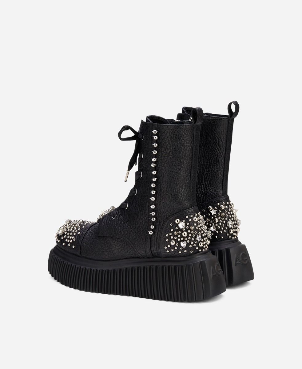 Agl Stivaletto con cristalli Nero IGGY CRYSTAL Promozione