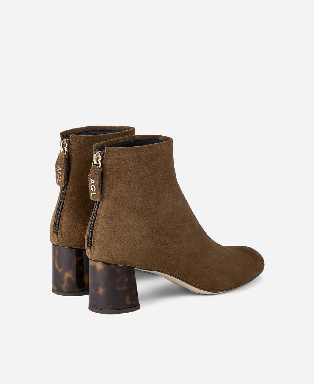 Agl Stivaletto in pelle con tacco Cuoio VETA PRECIOUS Online