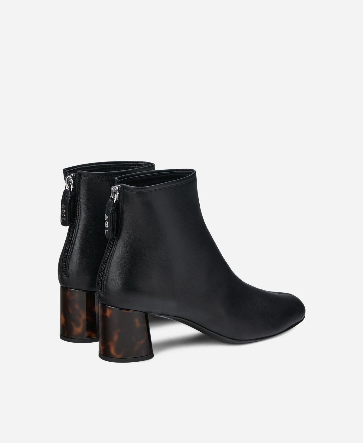 Agl Stivaletto in pelle con tacco Nero VETA PRECIOUS Sconti questo mese