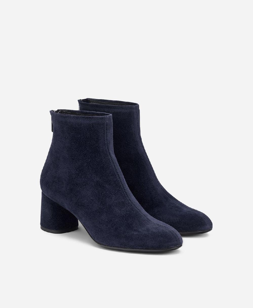 Agl Stivaletto in velour con tacco Blu Olga Saldi