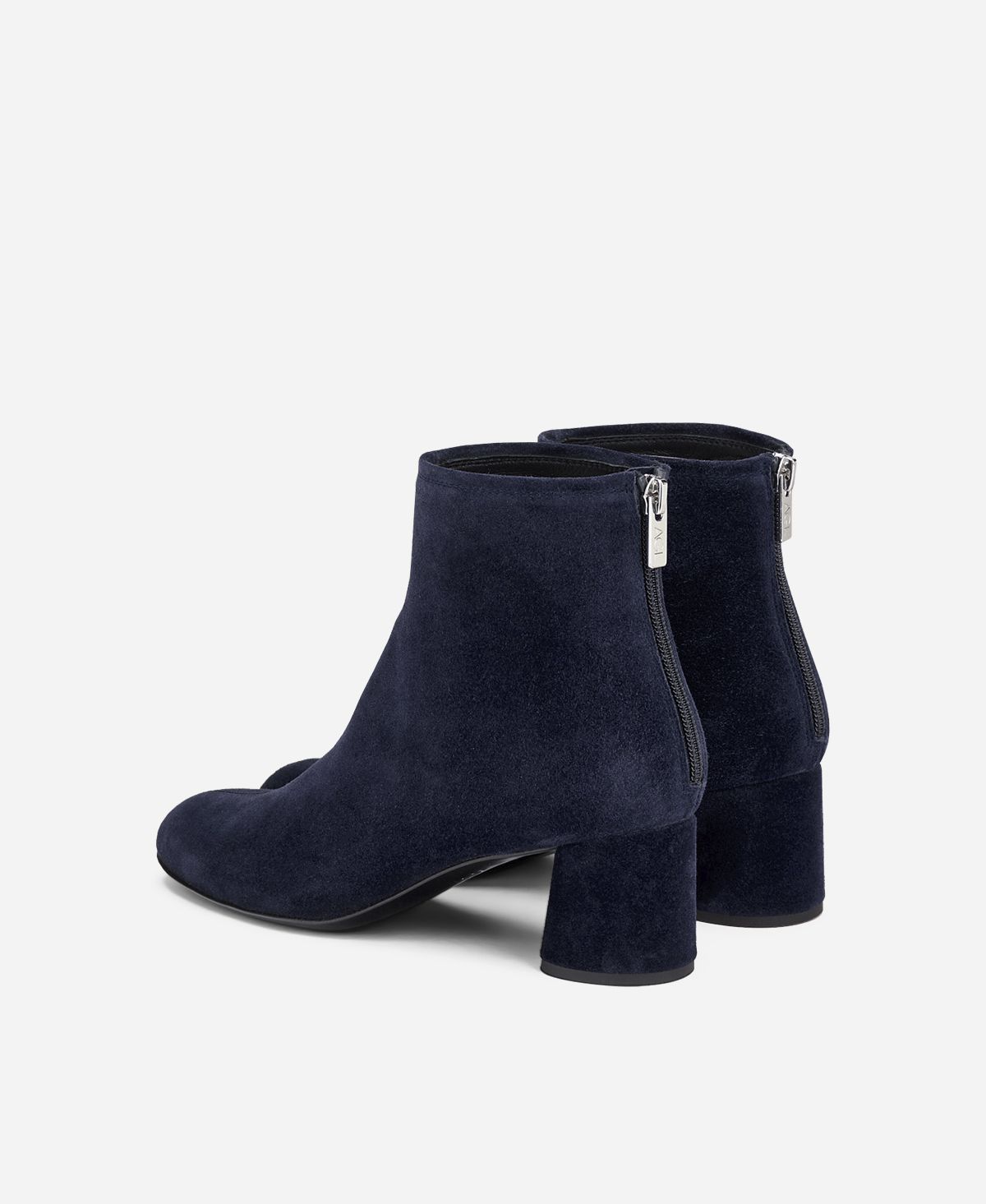Agl Stivaletto in velour con tacco Blu Olga Saldi