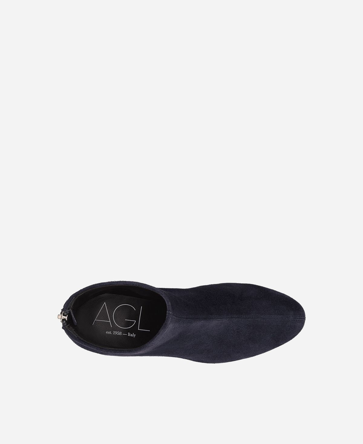 Agl Stivaletto in velour con tacco Blu Olga Saldi