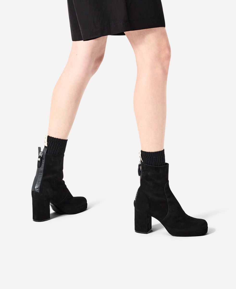 Agl Stivaletto in velour Nero BETTY Vendita Calda