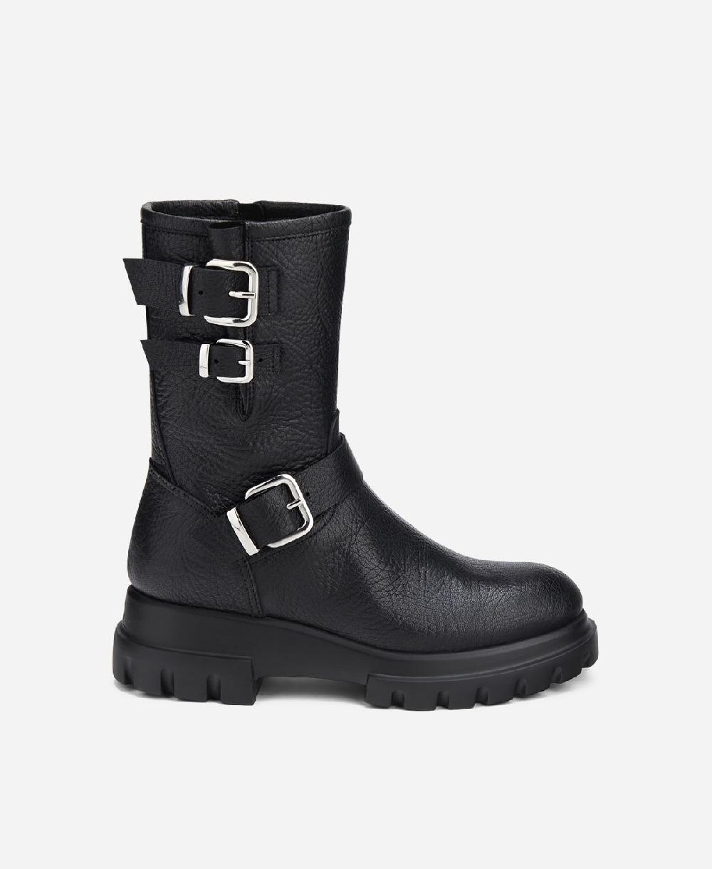 Agl Anfibio in pelle Nero CHUNKY BIKER