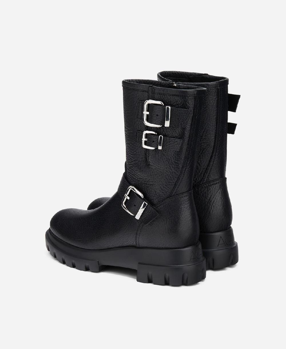 Agl Anfibio in pelle Nero CHUNKY BIKER In Linea