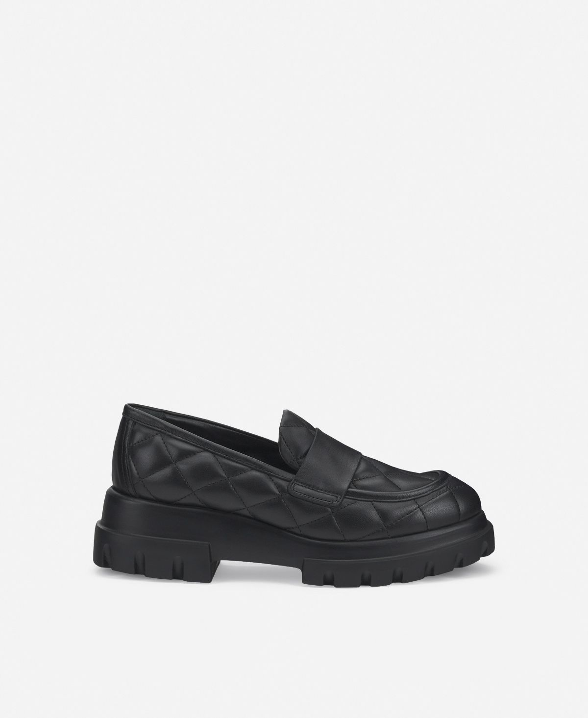 Agl Mocassino in pelle Nero Celeste Matelassé