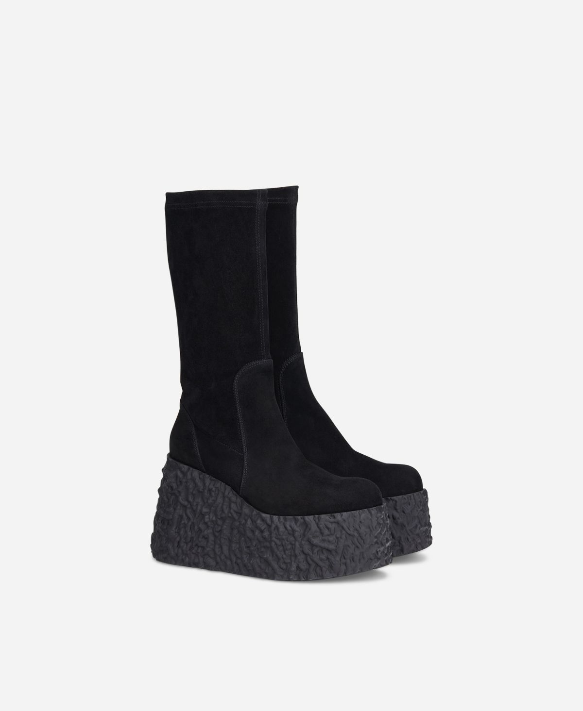 Agl Stivale in nappa stretch Nero velour LAVA STRETCH Sconto