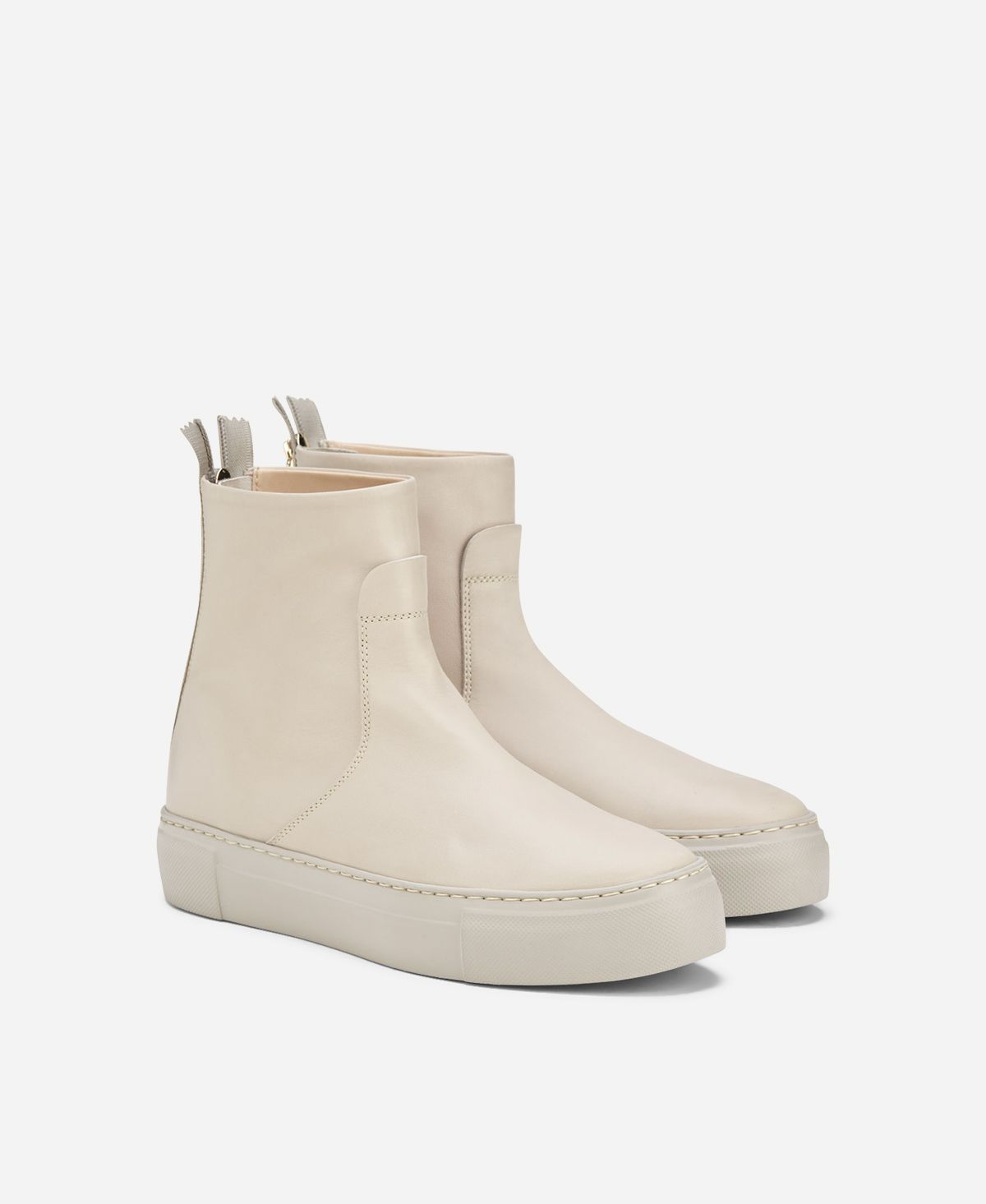 Agl Stivaletto sneaker in pelle Crema MEGHAN BOOTIE Outlet