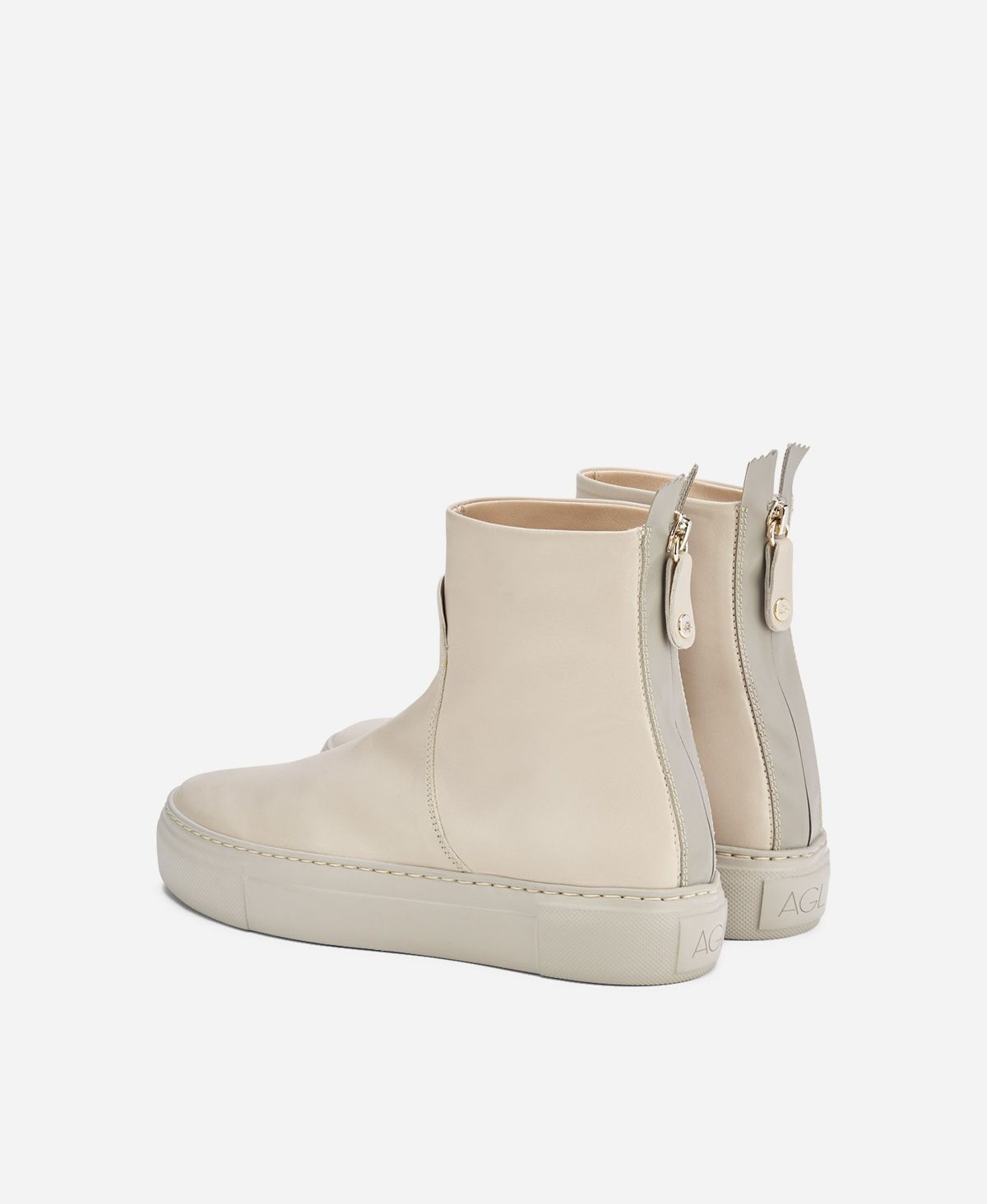 Agl Stivaletto sneaker in pelle Crema MEGHAN BOOTIE Outlet