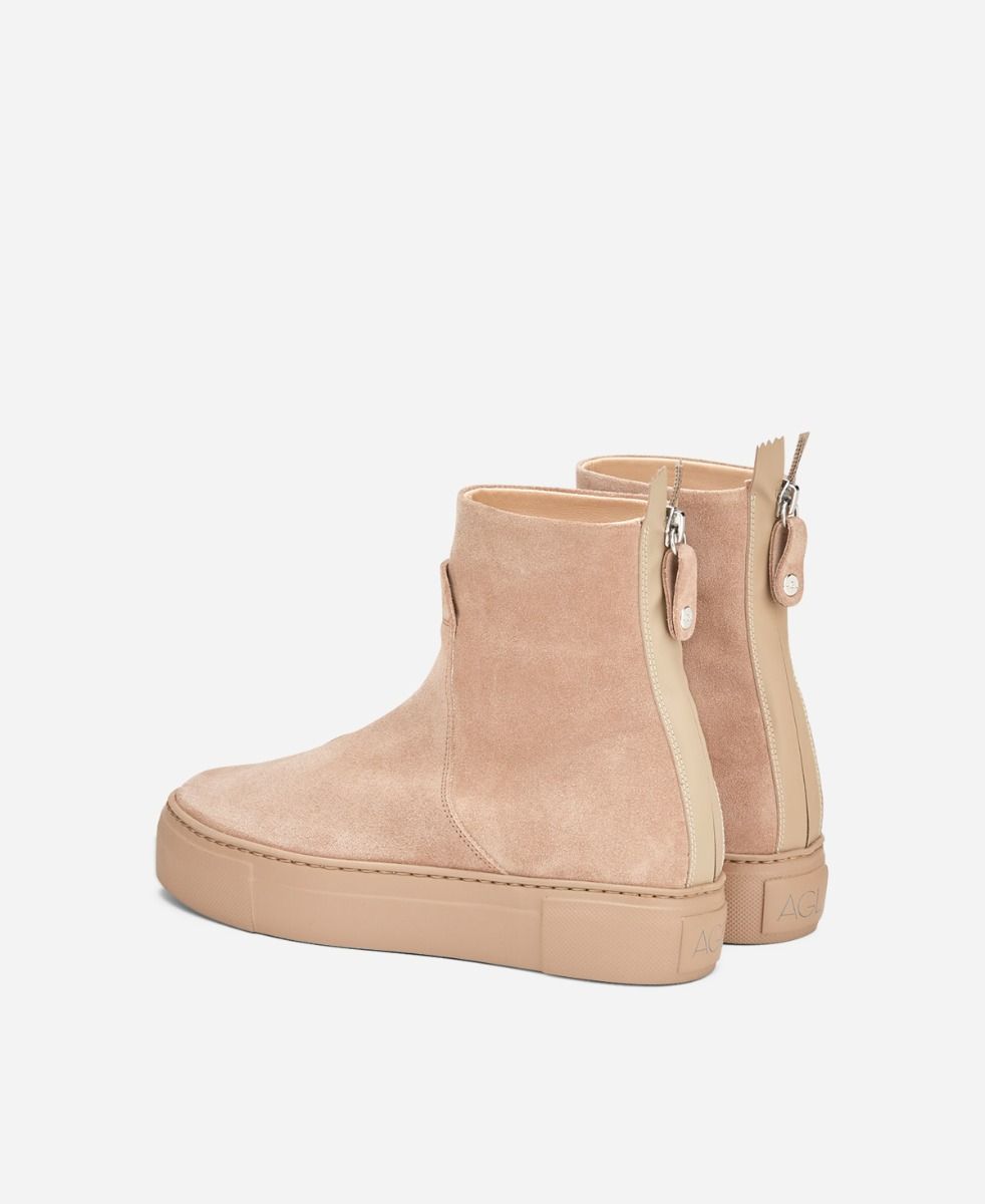 Agl Stivaletto sneaker in velour Beige MEGHAN BOOTIE In Vendita