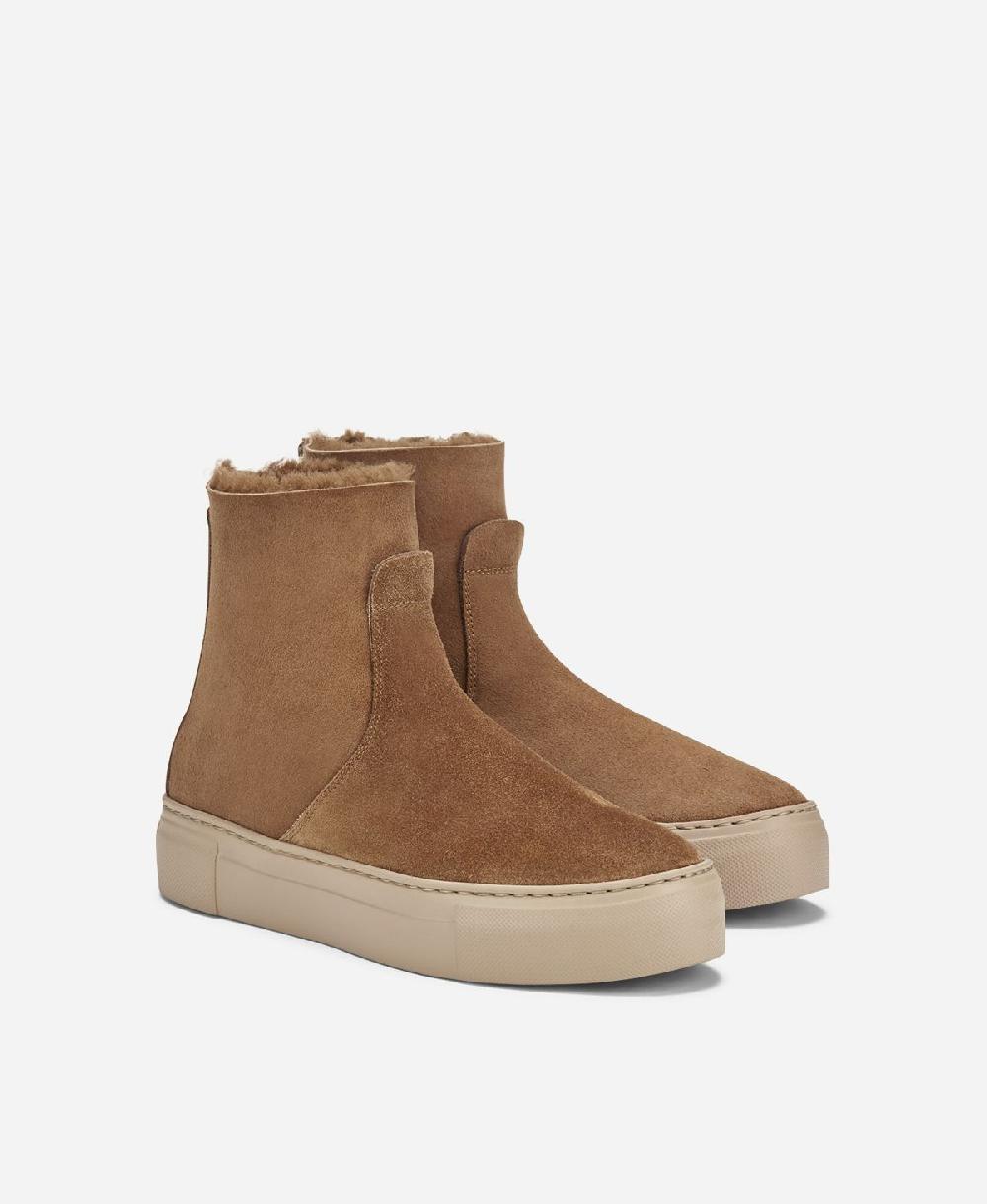 Agl Sneaker con shearling Cuoio MEGHAN WARM Saldi