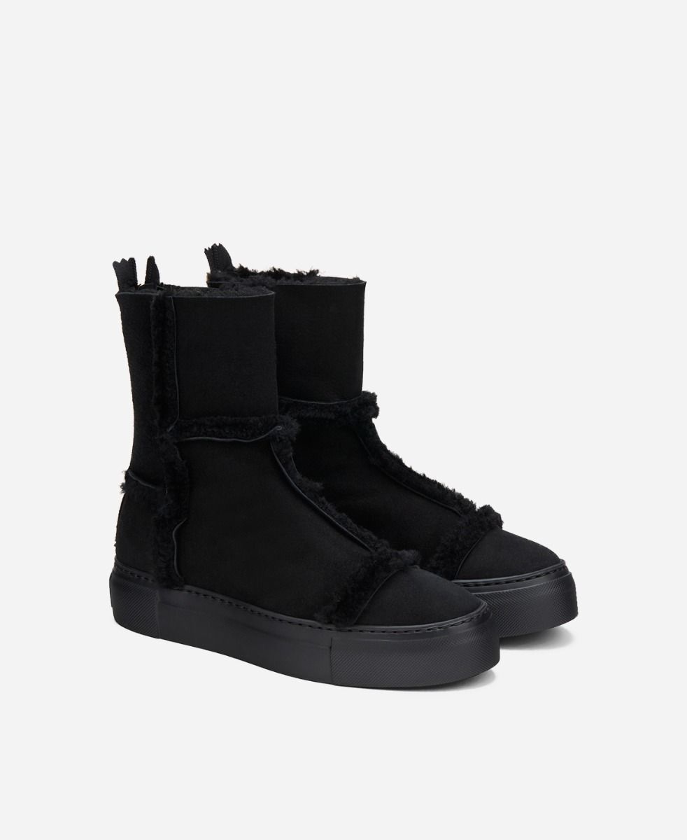 Agl Sneaker in montone Nero ROSY Vendita Economica
