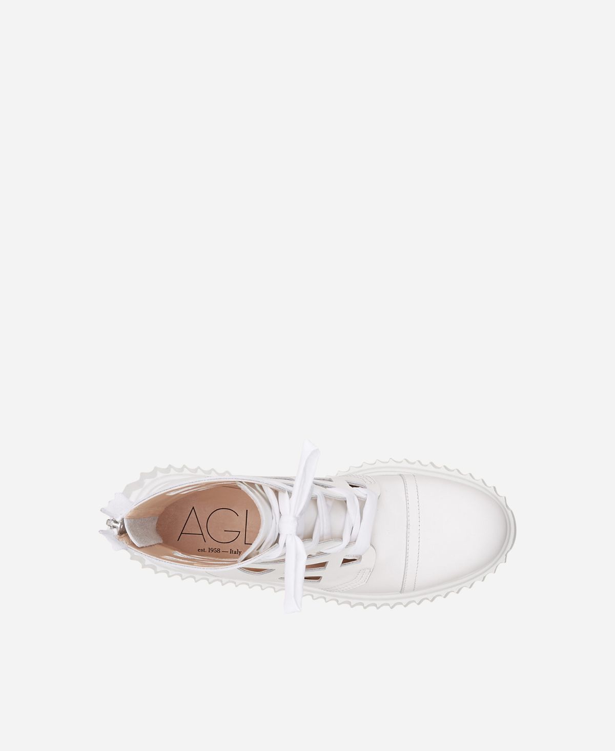 Agl Stivaletto in pelle laserata Bianco Viggy Italy