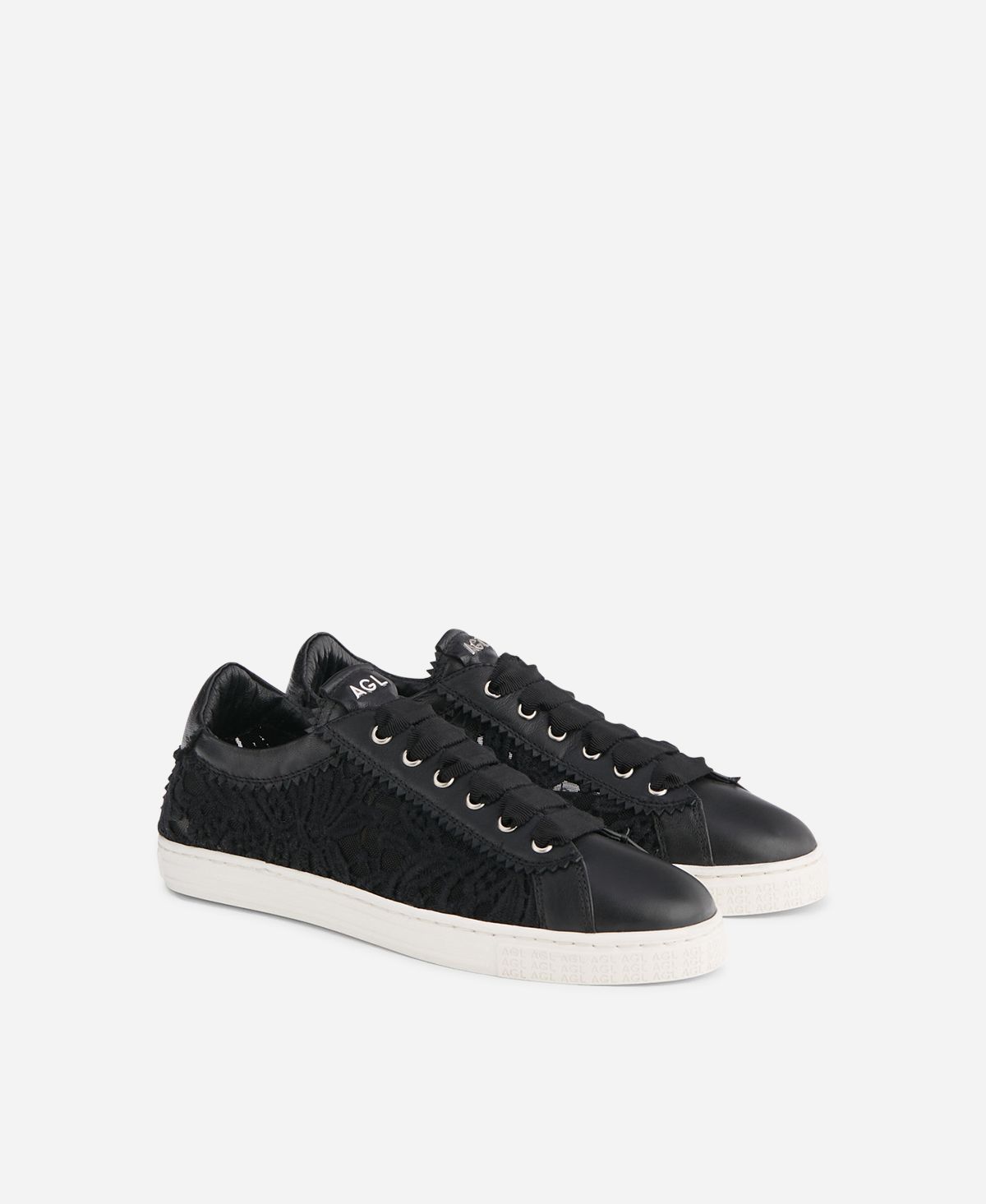 Agl Sneaker in pizzo Nero Sade Fabric Qualità Garantita