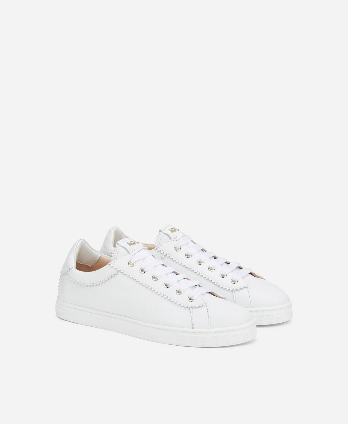 Agl Sneaker in pelle con elastico Bianco Sade Affare Del Giorno