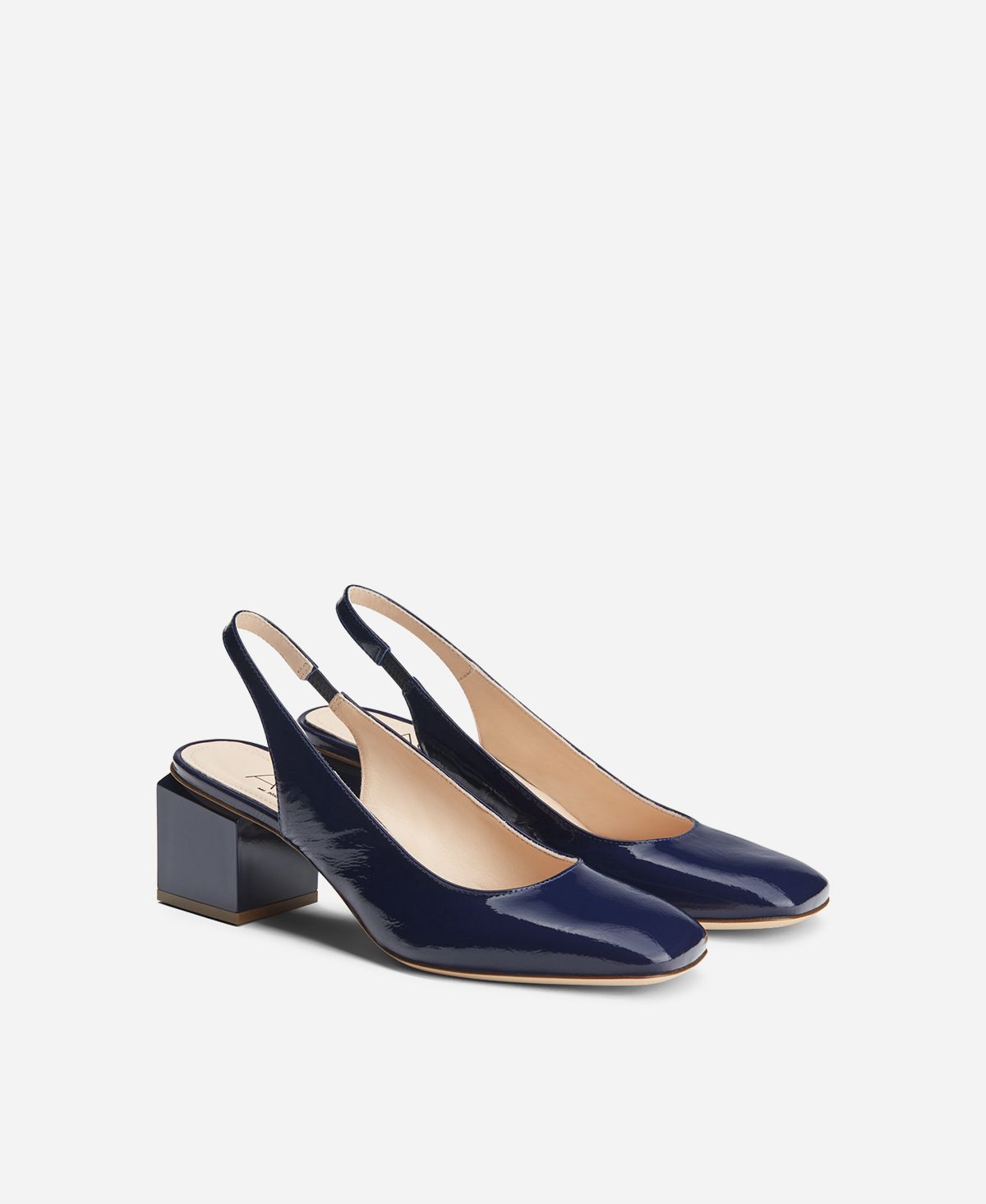 Agl Slig back con tacco a cubo Blu notte Angie Sling B Sconto