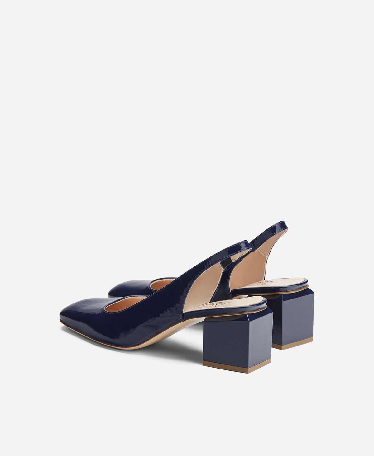 Agl Slig back con tacco a cubo Blu notte Angie Sling B Sconto