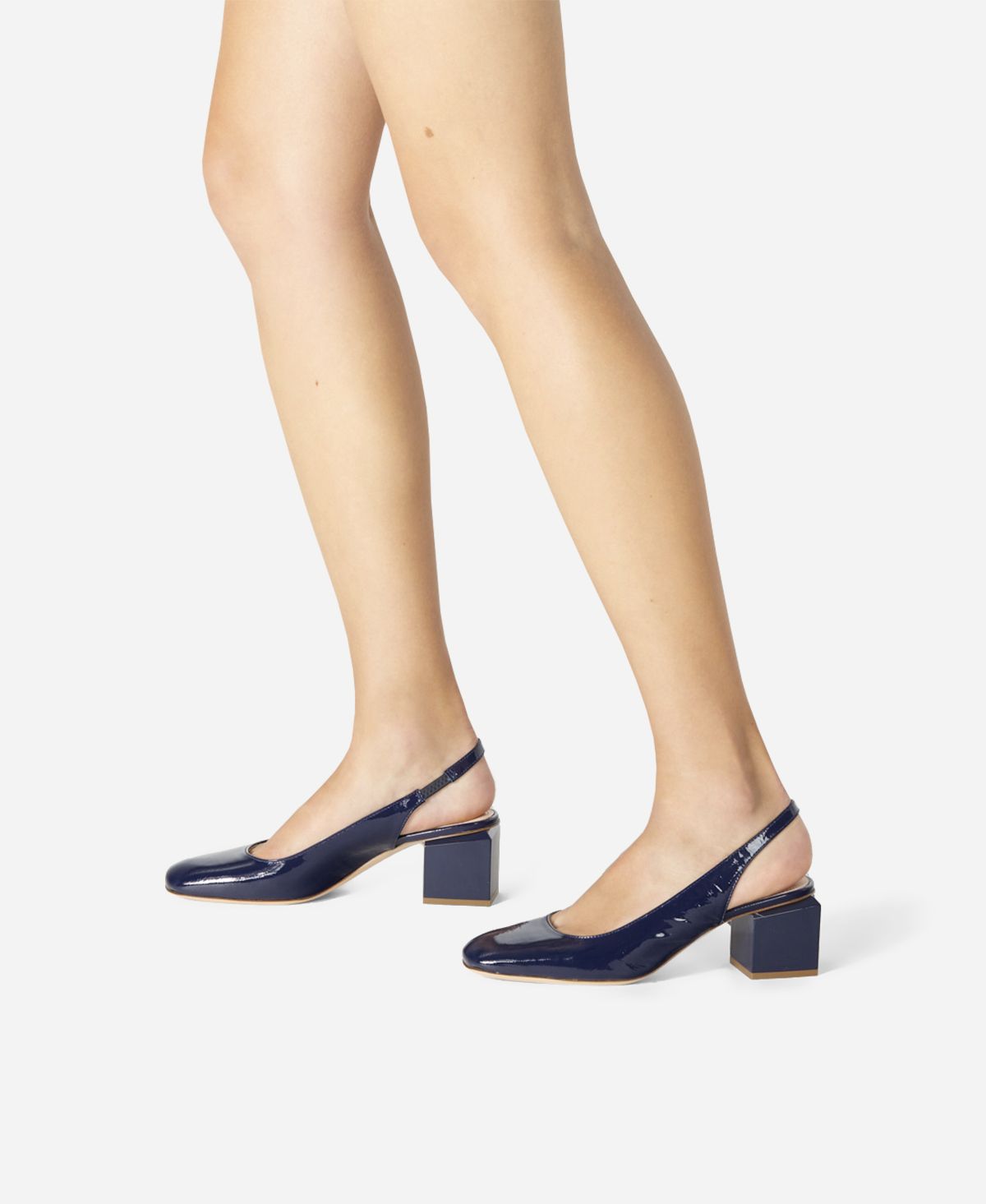 Agl Slig back con tacco a cubo Blu notte Angie Sling B Sconto