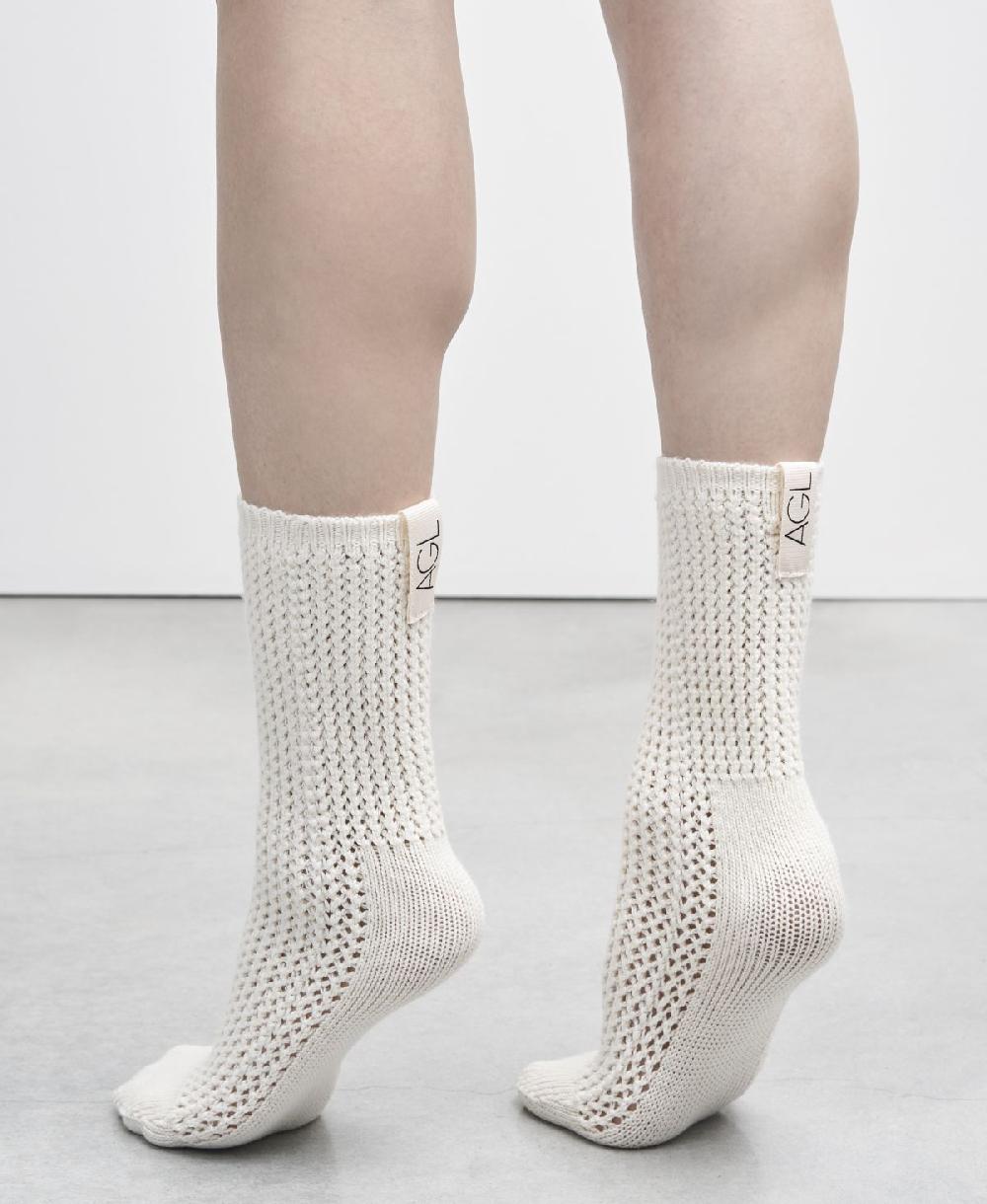 Agl Calze di lana Bianco SOCK Nuovo