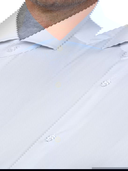 ﻿Xacus Camicia Xacus Tessuto Thomas Mason Celeste Vendita Calda
