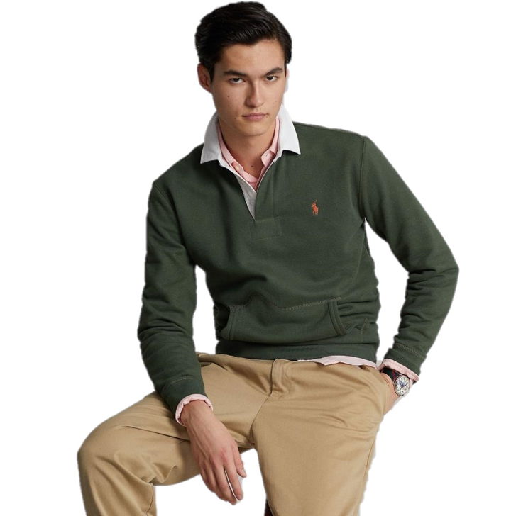 Polo Ralph Lauren Felpa Polo Ralph Lauren Rugby Verde Nuova