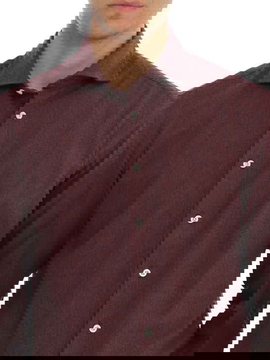 Bastoncino Camicia Bastoncino Flanellata Bordeaux Vendite Flash