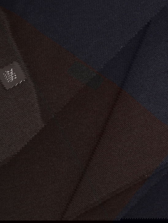Barna Cashmere Sciarpa Barna Cashmere Bicolore Blu/Marrone Vendita Calda