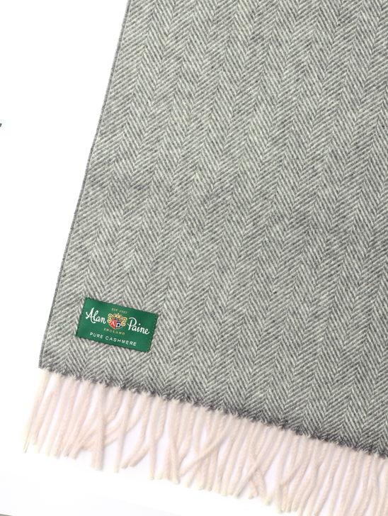 Alan Paine Sciarpa Alan Paine Kinross Cashmere Grigio Nuova