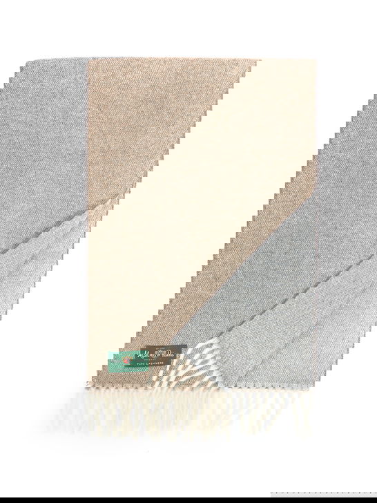 Alan Paine Sciarpa Alan Paine Tackely Cashmere Marrone/Azzurro Italia