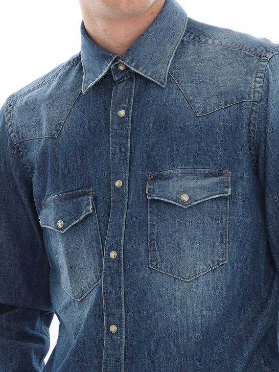 Tintoria Mattei Camicia Tintoria Mattei Texana Denim Qualità Garantita