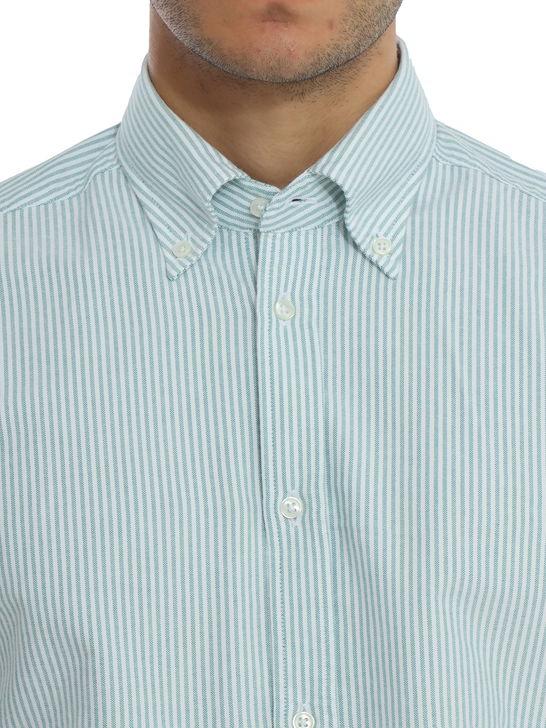 B.D. Baggies Camicia B.D. Baggies Oxford Bianco/Verde Sconto