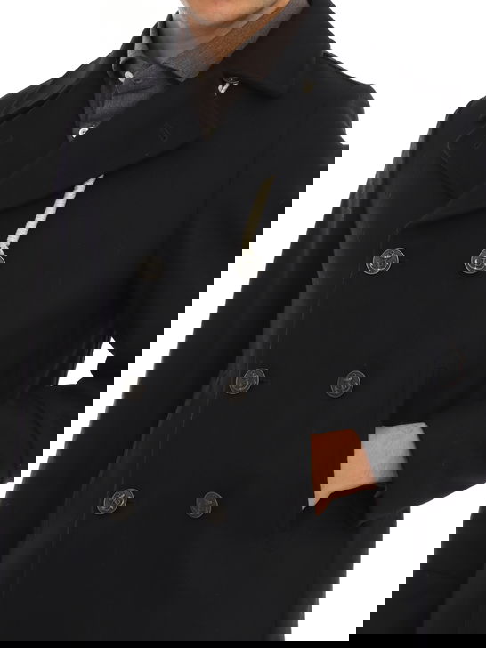Camplin Peacoat Camplin Island Nero Spedizione gratuita