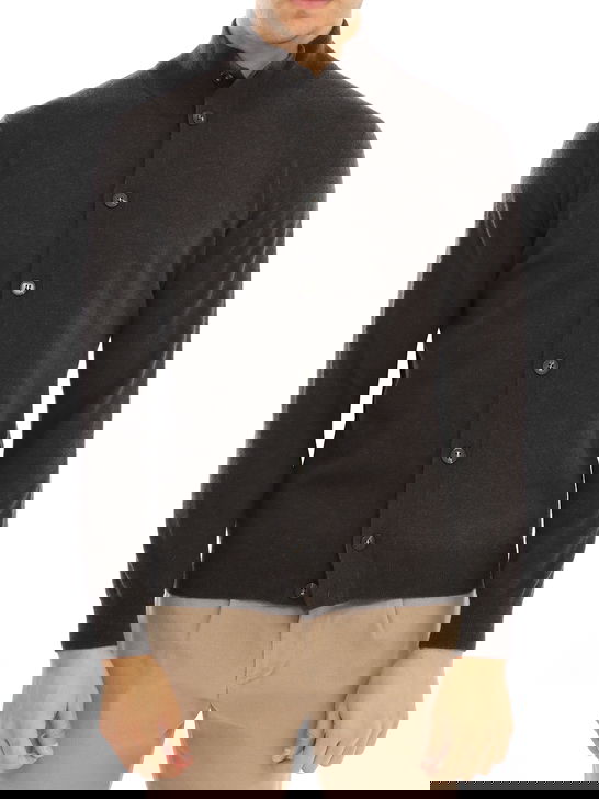 Kangra Cardigan Kangra Geelong Grigio Marrone Affare Del Giorno