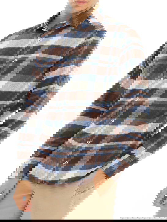 Bastoncino Camicia Bastoncino Check Marrone Vendite stagionali