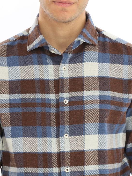 Bastoncino Camicia Bastoncino Check Marrone Vendite stagionali