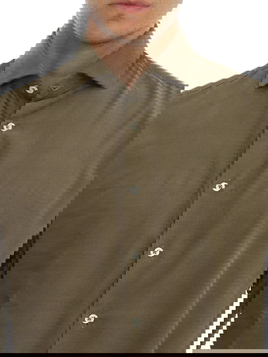 Bastoncino Camicia Bastoncino Velluto Verde In Linea