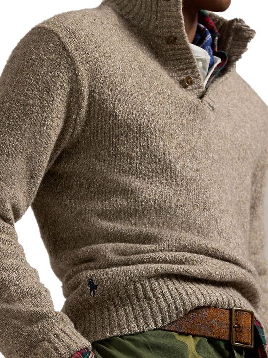 Polo Ralph Lauren Maglia Polo Ralph Lauren Speckled Beige Trasporto libero internazionale