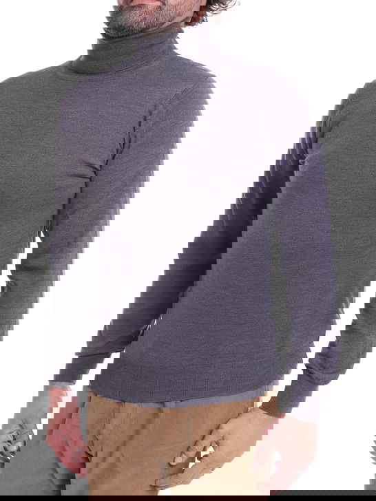 Kangra Maglia Kangra Dolcevita Merinos Grigio Vendita Calda