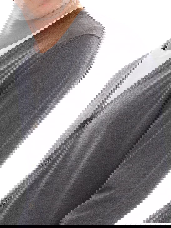 Kangra Cardigan Kangra Merinos Grigio Sconto di tempo limitato