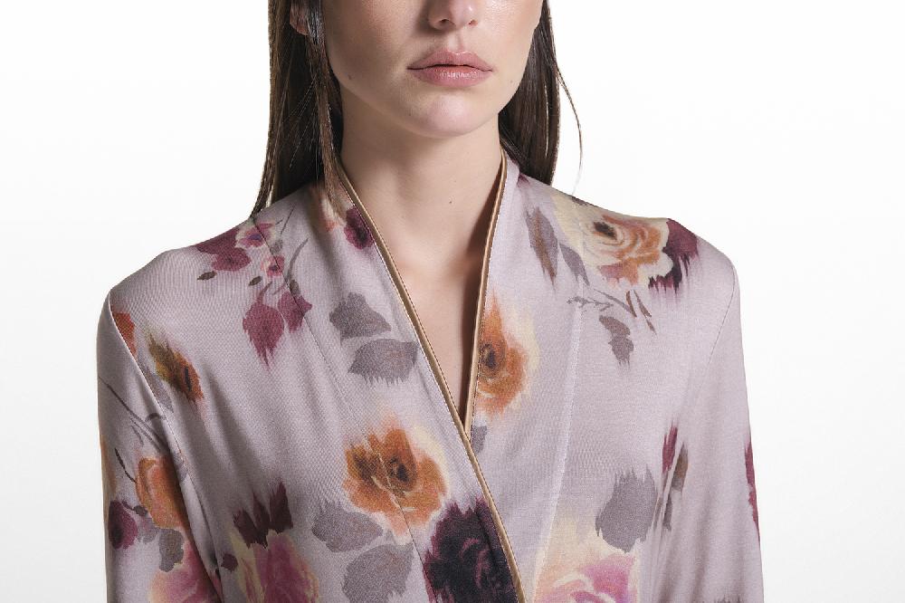 Verdiani Camicia Viscosa Stampa Fiore Prezzo Ridotto