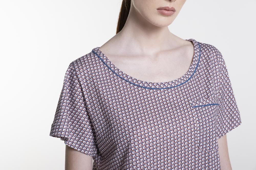Verdiani Camicia Jersey Cotone Stampa In Linea