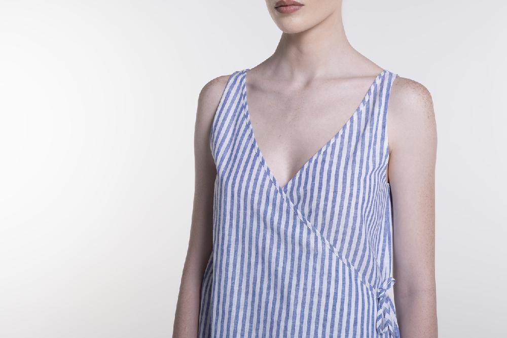 Verdiani Abito Lino/Cotone Riga Promozione Limitata